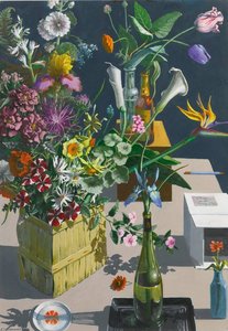 Study Of Flowers And Two Boxes — Paul Wonner
