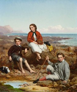 Florence, Arthur and Charles Moore on a Sea Shore