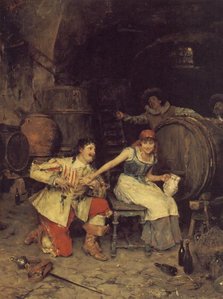 Flirtation In The Wine Cellar — Federigo Andreotti