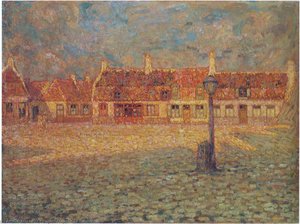 Sunset At The Petit Place Gravelines — Henri Le Sidaner