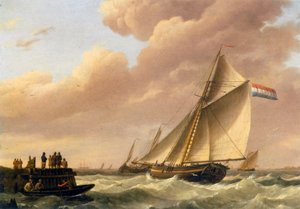 Sailing In Choppy Water 1 — Johannes Hermann Barend Koekkoek