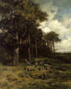 The Shepherdess — Charles-émile Jacque