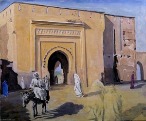 A Town Gate At Marrakech With A Man On A Donkey — Winston Spencer Churchill
