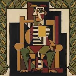 The Fragmented Sovereign In Verdant Geometry — Marc Duvallier, Cubism