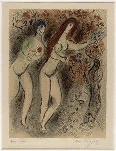Adam And Eve With The Forbidden Fruit — Marc Chagall