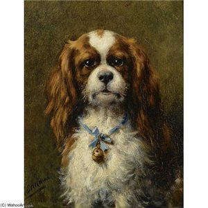 A King Charles Spaniel With A Blue Ribbon — Otto Eerelman
