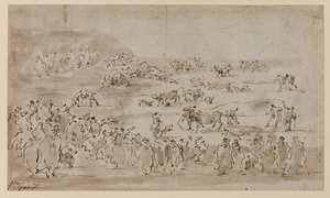 Bull Baiting (recto) — Francesco Lazzaro Guardi