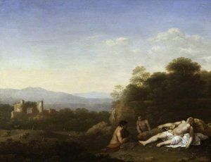 Landscape With A Satyr And Antiope — Cornelius Van Poelenburgh
