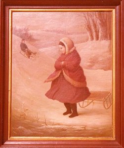Girl with Sled, (painting)