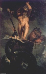 Thor Fighting The Mighty Worm Jormundgandr At Fishing Trip With A Giant — Johann Heinrich Füssli