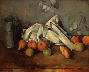 Still Life Mit Milchkanne Und Äpfeln — Paul Cézanne, Post-impressionism