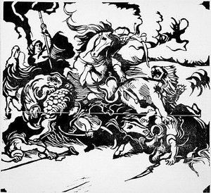 Lion Hunt (after Delacroix) — Franz Marc