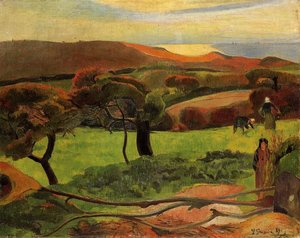 Breton Landscape - Fields By The Sea (le Pouldu) — Eugène Henri Paul Gauguin, Paul Gauguin