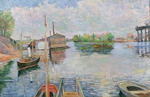 The Bateau-lavoir At Asnieres — Paul Signac