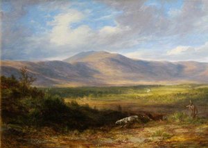Moorland Landscape With Sportsman And Setter — James Giles, Romanticism