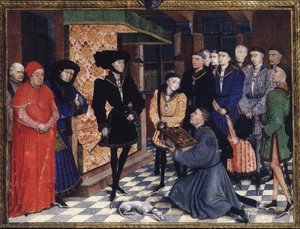 Miniature From The First Page Of The Chroniques De Hainaut — Rogier Van Der Weyden, Early Netherlandish Painting