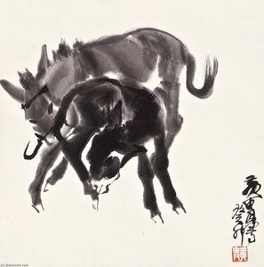 Two Donkeys — Huang Zhou, Contemporary Realism