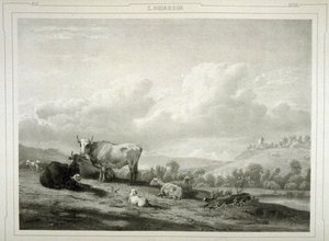 Farm Animals At Pasture — Карел Дюжарден