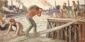 On The Docks, The Longshoremen — Maximilien Luce