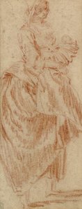A Peasant Woman Carrying A Bag — Jean-baptiste Pater