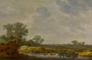 Landscape With Fishermen Tending Fishing Traps — Jan Josefsz Van Goyen