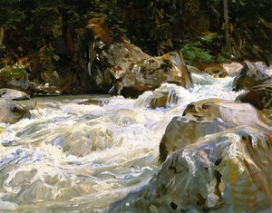 A Torrent In Norway — John Singer Sargent, Impressionistic Landscape