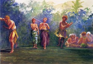 Standing Dance, Standing Figures (also Known As Standing Dance Representing A Game Of Ball) — John La Farge
