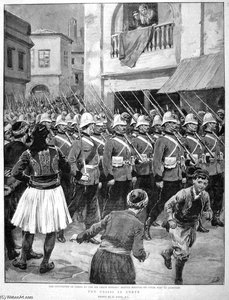Royal Marines Parade In The Streets Of Canea (chania) In Crete Following The Occupation Of The Island By The Great Powers — Frank Dadd