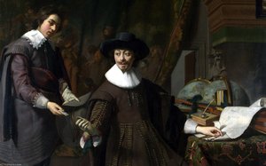 Portrait Of Constantijn Huygens And His — Thomas De Keyser