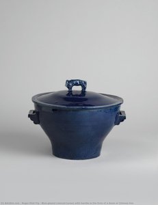 Blue-glazed Covered Tureen With Handle In The Form Of A Bison Or Chinese Lion — Roger Eliot Fry