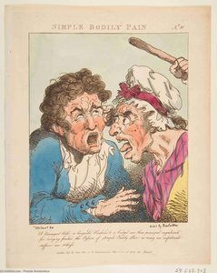 Simple Bodily Pain, from Le Brun Travested