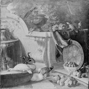 Canards, Faisans Et Fruits Pres D'une Fontaine — Alexandre François Desportes