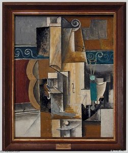 Violon Und Glas Auf Einem Tisch — Pablo Picasso