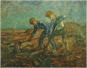 Two Peasants Digging — Vincent Willem Van Gogh, Post-impressionism