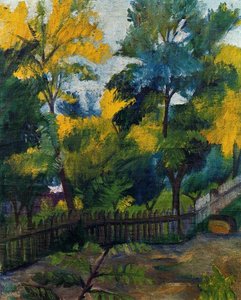 Landscape At The Barrier — Mikhail Fiodorovich Larionov, Impressionism