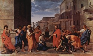 Christ And The Adulteress — Nicolas Poussin