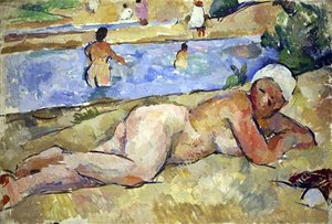 The Woman On The Bank Of The River — Pyotr Konchalovsky