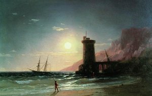 Seascape With Moon — Ivan Konstantinovich Aivazovsky