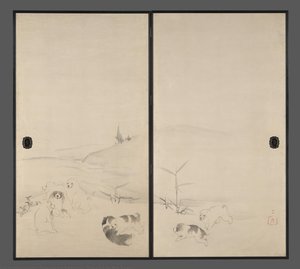Puppies In The Snow — Nagasawa Rosetsu