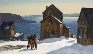 Fish houses, winter day