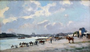 The Banks Of The Seine In Bercy, Effect Of Night (les Berges De La Seine À Bercy, Effet De Soir) — Albert-marie Lebourg, Albert-charles Lebourg, Charles Albert Lebourg