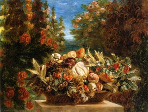 Stillleben Mit Blumen Und Früchten — Eugène Delacroix
