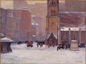 Christ Church Cathedral In The Snow — Theodore Clement Steele