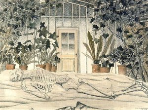 Winter. Skeleton In A Greenhouse — Paul Delvaux