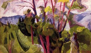 Landscape (mountains) — Umberto Boccioni, Cubist Landscape