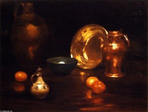 Still Life With Vessels And Fruit — William Merritt Chase