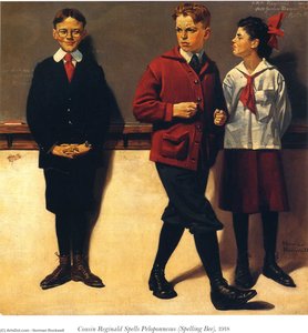 Cousin Reginald Spells Peloponnesus — Norman Rockwell, Contemporary Realism