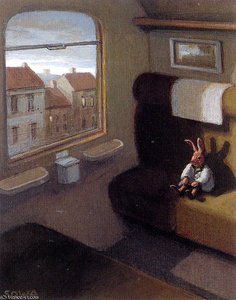 Rabbit On A Train — Michael Sowa