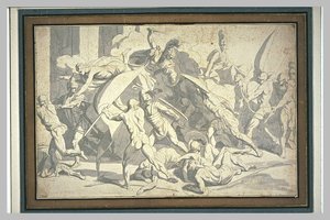 Combat De Guerriers Vêtus À L'antique — Charles Le Brun