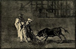 Los Moros Hacen Otro Capeo En Plaza Con Su Albornoz — Francisco José De Goya Y Lucientes